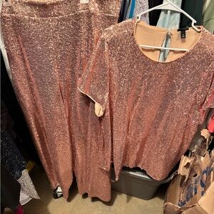 Sparkling Rose Gold Two-Piece Set